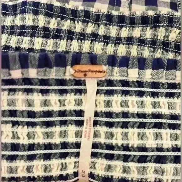 Free People Leilani Tube Top Blue Gingham NWOT , Sz medium - Picture 7 of 7